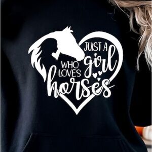 Navy Blue Just A Girl Who Loves Horses Sweatshirt